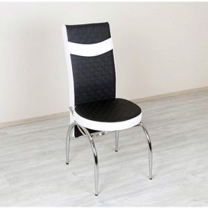 Trpezarijska stolica MERCAN eko koža (crno/bijela)