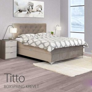 Bračni krevet boxspring TITTO (BEŽ)