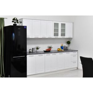 Elegantna Kuhinja AMBYENTA 260 cm – Bijeli MDF Frontovi + Duboki Donji Elementi