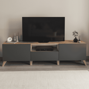 TV komoda 160 cm antracit – kompaktni TV ormarić 