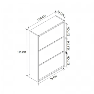 Cipelarnik ENA bor-bijeli dezen 73,6x24x110 cm