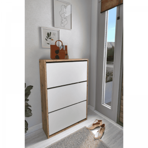 Cipelarnik ENA bor-bijeli dezen 73,6x24x110 cm