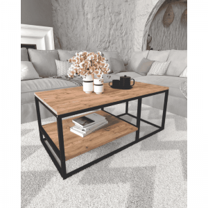 Klub sto MINA 105x50 cm – klub sto sa policom u drvo dekoru