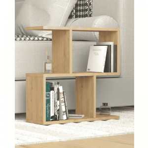 Pomoćni sto SIA sa policama – mali bočni stolić za knjige i odlaganje