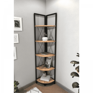 Ara metalna kutna polica za knjige sa 5 polica