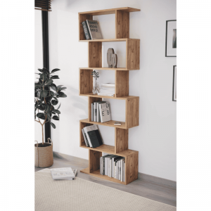 Cik-Cak biblioteka sa 6 polica – dekorativna polica za knjige 190 cm