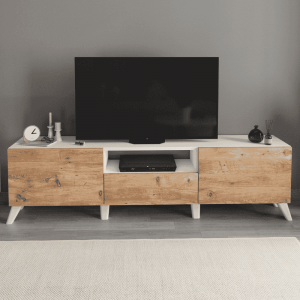 TV komoda 160 cm za dnevni boravak – bijela/bor