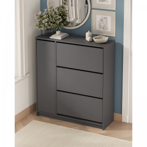 GALA antracitni cipelarnik sa policama i 3 preklopna vrata