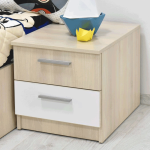 Dječiji Noćnik TEEN Bagrem–Bijela – Noćni Ormarić za Dječiju Sobu