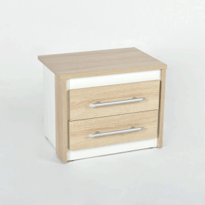 Noćni ormarić LARA BIJELA/HRAST BARDOLINO