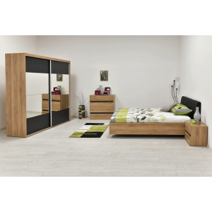 KOMPLET Spavaće Sobe DALY ormar + krevet + komoda + 2xnoćnici