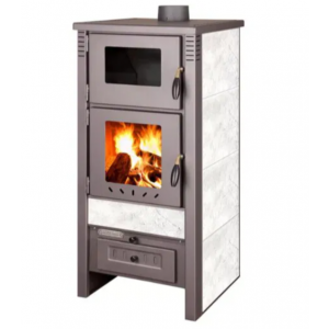 Pro-Termo peć TAURUS bijela – Kamin na čvrsto gorivo sa rernom i keramikom 12 kW