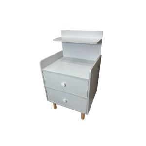 Noćni ormarić Lea Bijeli – 2 ladice, moderni dizajn, iveral 70×40×34 cm