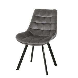 Trpezarijska Stolica HANA Siva – Velvet & Metalne Noge