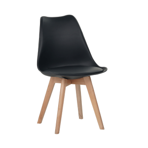 Stolica za Trpezariju LENI – Minimalistički Crno-Drveni Dizajn