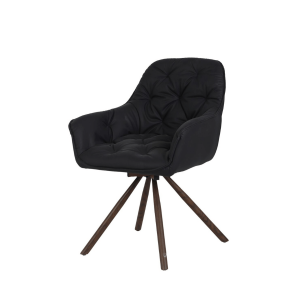 DORA Moderna Stolica – Crna Tapacirana i Stabilna Drvena Baza