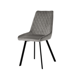 BELA Elegant Stolica – Sivo Plišano Sjedište i Stabilne Metalne Noge