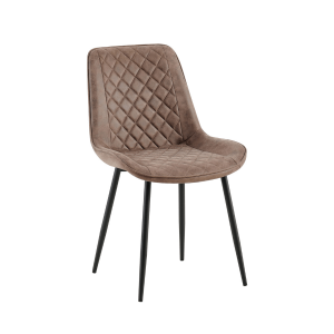 LIN Elegant Brown – Stolica od Mekane Tkanine i Metalnih Nogica