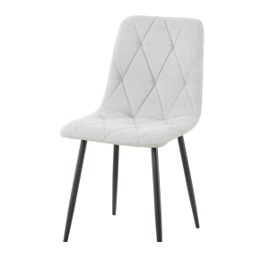 MELI stolica – Mekani pliš u sivoj boji, crne noge