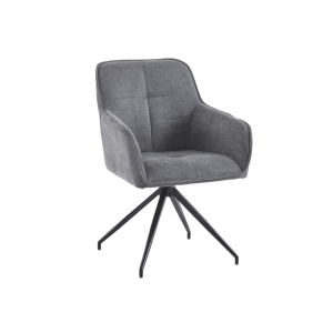 Stolica za trpezariju LONA – Sivi tekstil i stabilne metalne noge