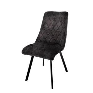 JONA Modern Black – Pliš Stolica sa Čeličnim Nogama