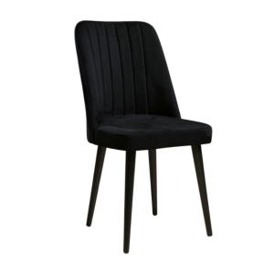 Trpezarijska stolica POLO crna – babyface tkanina i drvene nogare