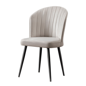 Trpezarijska stolica RUBI u krem boji – babyface platno, metalne noge