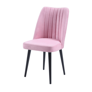 POLO Lila – Trpezarijska Stolica, Babyface Tkanina, i Crne noge