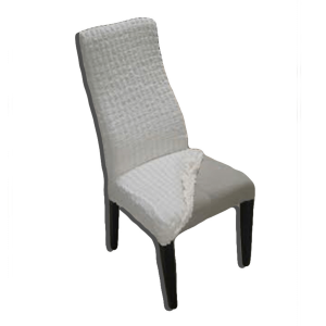 Elastični prekrivač za stolice NARCIS – bijela rastezljiva navlaka za trpezarijske i kuhinjske stolice