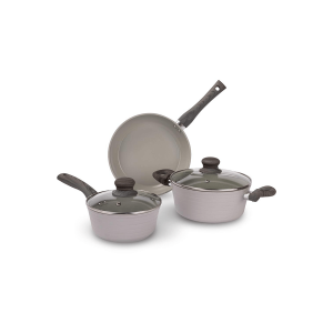 Lamart set posuđa LT1284 – aluminijsko posuđe s keramičkim premazom i staklenim poklopcima