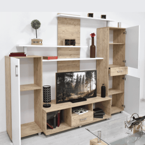 Regal LEO Zebrano Sivi – Moderan Dnevni Regal 240 cm