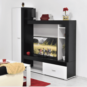 Regal MATEO Crno/Bijeli – Moderni Dnevni Regal 200 cm