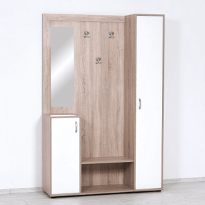 Predsoblje "PATRIK" sa ormarom za obuću, vješalicom, ogledalom i komodom