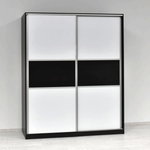 Klizni ormar 2D crno bijeli