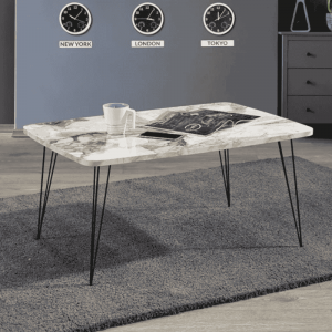 Klub sto Fan – moderan sto u bijelom mermer dekoru