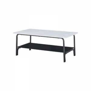 Klub sto Aurum – Mermer ploča sa crnom metalnom policom