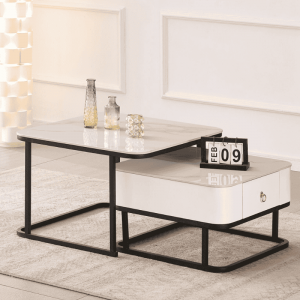 Set Klub Stolova Vanta – Bijeli Mermer sa Ladicom