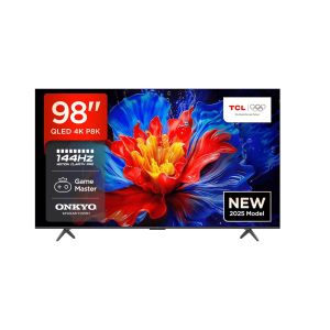 TCL QLED 98P8K 98″ 4K Ultra HD Smart TV – 144 Hz, AiPQ PRO, ONKYO 2.1 Hi-Fi, Game Master, Dolby Vision · Atmos
